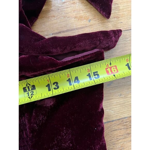 House of Harlow 1960 x  Burgundy Velvet Shoulder Tie Maroon Dress S A001467 - Picture 6 of 6